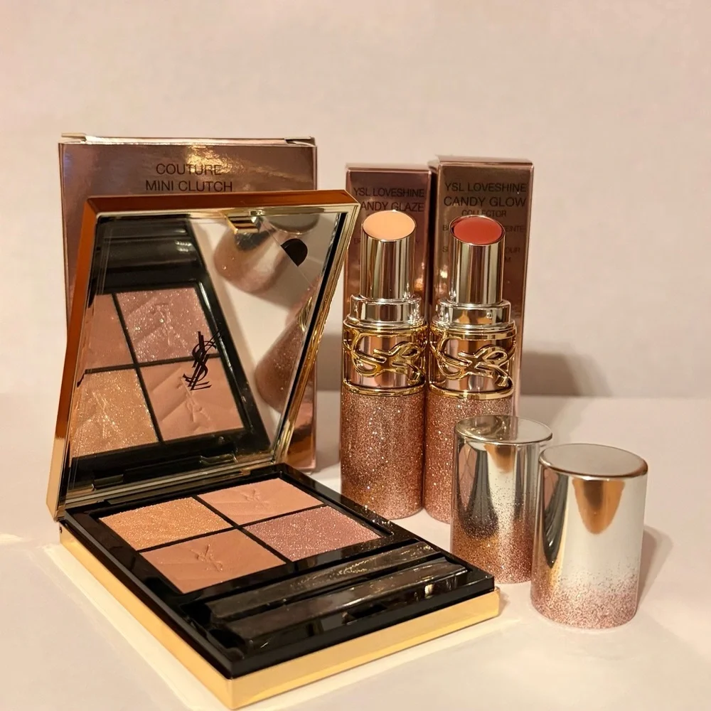 YSL VALENTINES EYESHADOW /  LIP  2026 - BRAND NEW - LIMITED EDITION PINK GLITTER